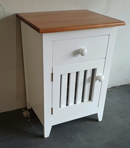 Bedside Table Pine - Two Tone