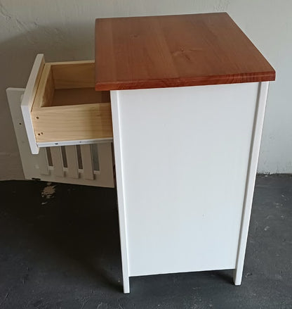 Bedside Table Pine - Two Tone