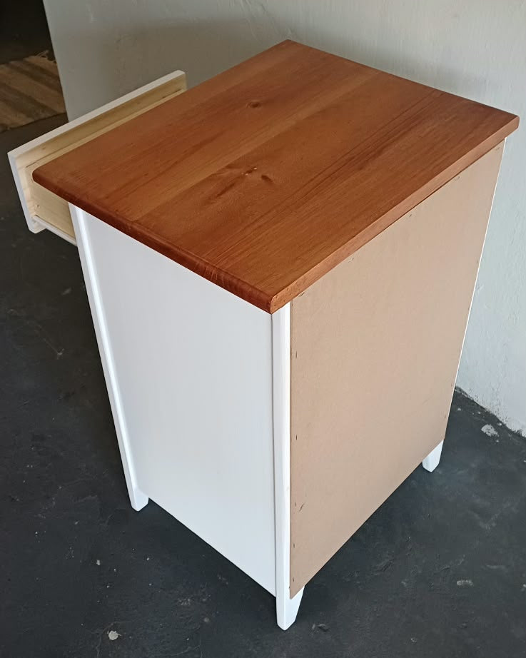Bedside Table Pine - Two Tone