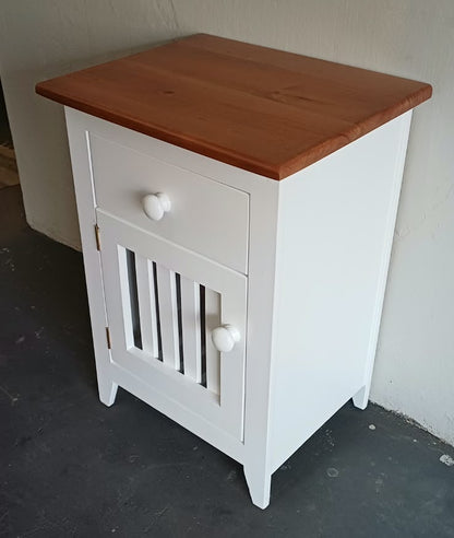 Bedside Table Pine - Two Tone