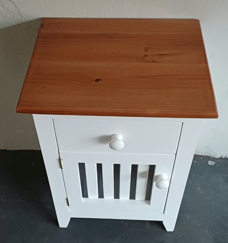 Bedside Table Pine - Two Tone
