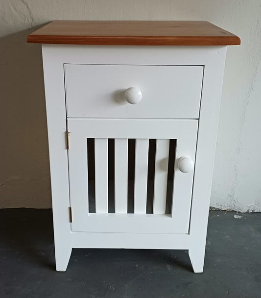 Bedside Table Pine - Two Tone