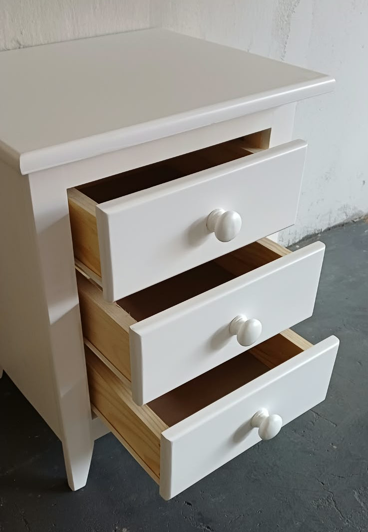 Bedside Table Pine - 3 Draw